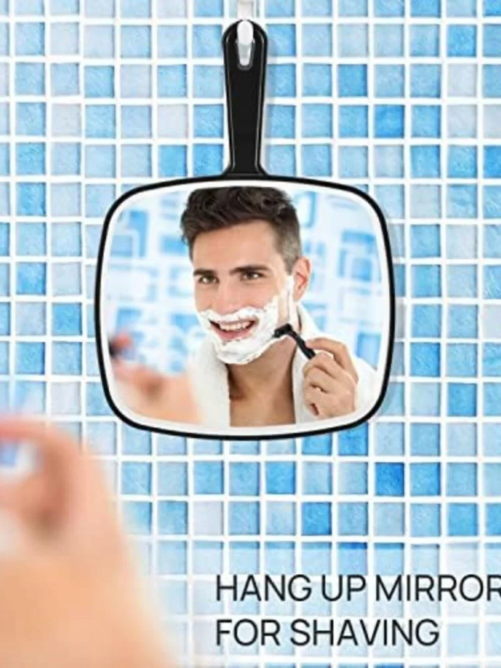 Set of 3 Handheld Mirrors with Handle - Large 12.4” x 9” Portable Makeup Mirrors